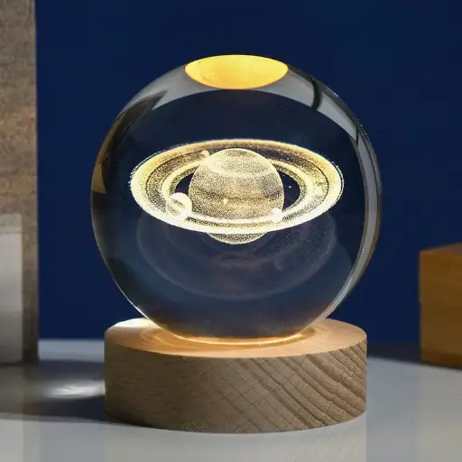 Saturn,s glow : Cosmic cystral Sphere Lamp